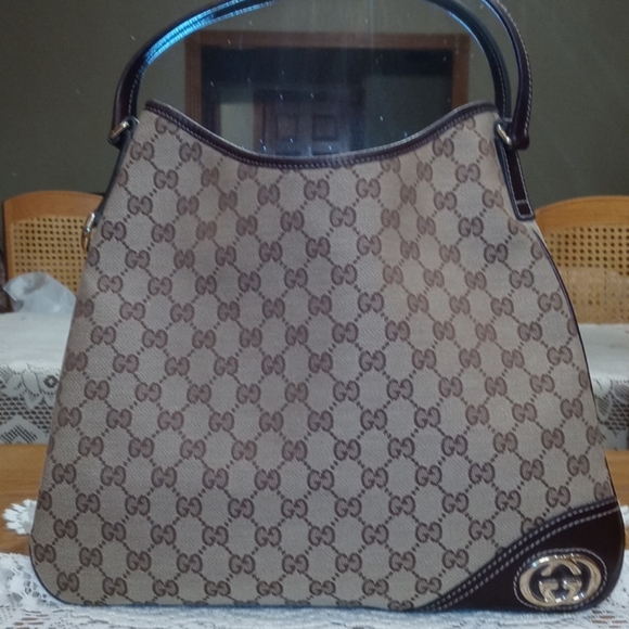 Gucci Handbags - SALE! Authentic Gucci 169947 - Ebony Canvas Hobo